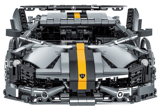 Zestaw Klocków Autko Sportowe Szare 1356el.