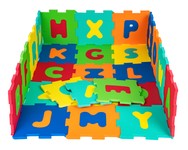 Mata z 26 Puzzli dla dzieci 10m+ Alfabet + Wyjmowane litery + Pianka EVA + Jaskrawe kolory