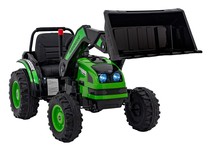 Koparka Traktor na akumulator dla dzieci Zielony + Ruchome Ramię Łyżka + Pilot + Wolny Start + Radio FM + LED