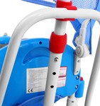 3-kołowy Rowerek dla dzieci Słonik Niebieski + Dźwięki + Daszek + Barierka + Podnóżek + Rączka + Płozy + Schowek