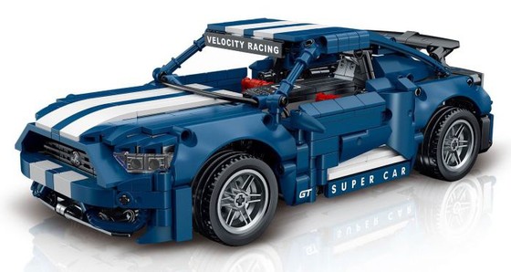 Klocki Techniczne Autko Sportowe Niebieskie 952el.