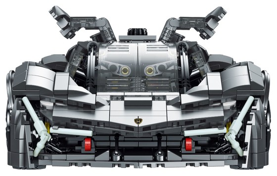 Zestaw Klocków Autko Sportowe Szare 1512el.