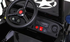 Autko Wojskowe Retro dla dzieci Czarny + Napęd 4x4 + Pilot + 2 Bagażniki + Wolny Start + MP3 LED