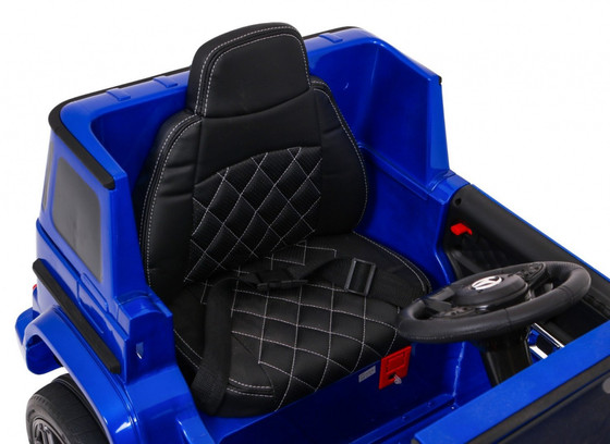 Mercedes AMG G63 dla dzieci Lakier Niebieski + Pilot + MP3 LED + Wolny Start + EVA + Pasy