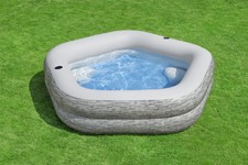 Dmuchany Basen ogrodowy dla rodziny 213x206x53cm BESTWAY + Dmuchane Siedziska + Cup holdery