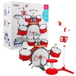 Zestaw muzyczny Perkusja + Keyboard + Mikrofon dla dzieci 3+ czerwony Dźwięki Światła