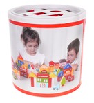Drewniane Klocki Miasto dla dzieci 3+ Puzzle Mata podłogowa + Sorter kształtów + Klocki 115 el.