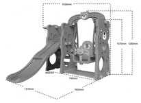 Zjeżdżalnia ogrodowa 3w1 Huśtawka Koszykówka dla dzieci Miś biały