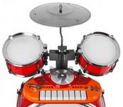 Zestaw muzyczny Perkusja + Keyboard + Mikrofon dla dzieci 3+ czerwony Dźwięki Światła