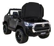 Toyota Hilux na akumulator dla dzieci Czarny + Napęd 4x4 + Pilot + 2 bagażniki + Radio MP3 + LED