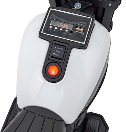 Motorek Chopper FASTER na akumulator dla dzieci Biały + Radio FM + Panel audio + LED