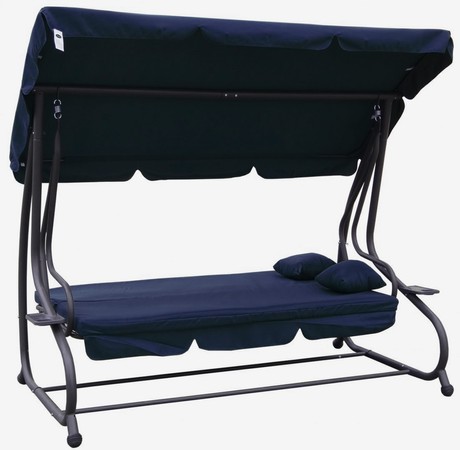Huśtawka Ogrodowa Siedzisko Textylina 2x1 Granatowa