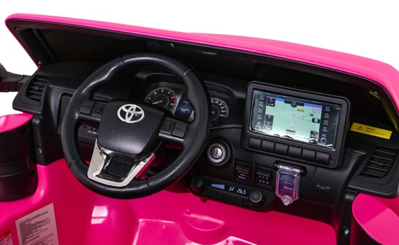 Toyota Hilux na akumulator dla dzieci Różowy + Napęd 4x4 + Pilot + 2 bagażniki + Radio MP3 + LED