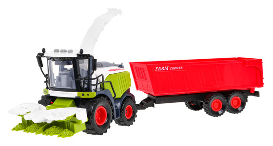 Interaktywny kombajn z przyczepą + rura wysypowa dla dzieci 3+ Efekty świetlne dźwiękowe