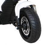 Motorek Fast Tourist na akumulator dla dzieci Biały + Audio + Światła + Ekoskóra