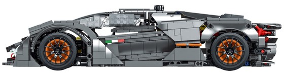 Zestaw Klocków Autko Sportowe Szare 1512el.