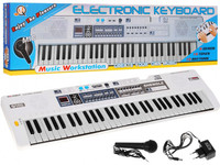 Biały Keyboard dla dzieci 5+ Mikrofon + Nagrywanie + Głośniki Stereo - model nr 008