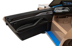 Autko BMW i4 na akumulator dla dzieci Złoty + Wolny Start + EVA + Ekoskóra + Audio LED + Pilot