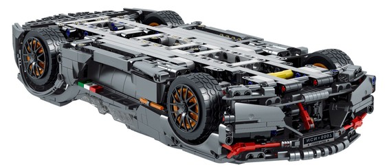 Zestaw Klocków Autko Sportowe Szare 1512el.