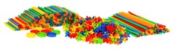 Kolorowe Słomki konstrukcyjne dla dzieci 3+ Budowanie modeli 3D + Walizka + Rurki Łączniki 800 el.