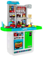 Ogromna niebieska Kuchnia dla dzieci 3+ Interaktywne palniki + Kran z wodą + Panel audio + Akcesoria