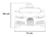 Bugatti Chiron na akumulator dla dzieci Niebieski + Pilot + Bagażnik + EVA + Amortyzatory + Audio LED