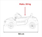 Audi R8 Policja na akumulator dla dzieci + Pilot + EVA + Wolny Start + MP3 LED