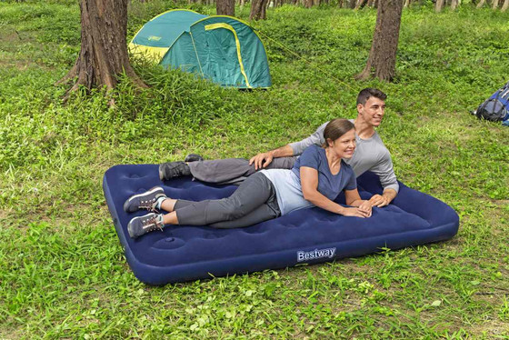 Materac Welurowy z Pompką 191 137 28cm BESTWAY