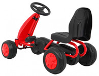 Pierwszy Gokart na pedały dla najmłodszych Czerwony + Napęd łańcuchowy + Koła z gumą