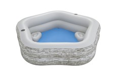 Dmuchany Basen ogrodowy dla rodziny 213x206x53cm BESTWAY + Dmuchane Siedziska + Cup holdery