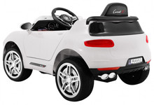 Autko Turbo-S na akumulator dla dzieci Biały + Pilot + Wolny Start + Koła EVA + Radio MP3