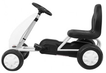Pierwszy Gokart na pedały dla najmłodszych Biały + Napęd łańcuchowy + Koła z gumą