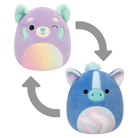 SQUISHMALLOWS Flip-A, Seria 19, pluszak Lexis The Panda i Romano The Hippo-Mallows, 13 cm