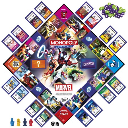 HASBRO GAME Monopoly Flip Marvel, gra