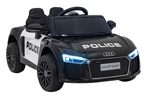 Audi R8 Policja na akumulator dla dzieci + Pilot + EVA + Wolny Start + MP3 LED
