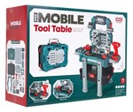 Warsztat z narzędziami dla dzieci 3+ Zestaw majsterkowicza 2w1 niebieski Walizka + stojak