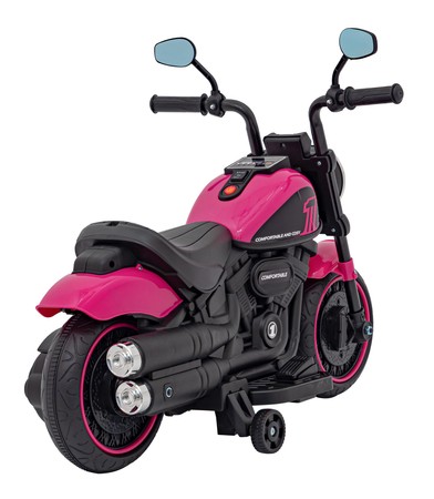 Motorek Chopper FASTER na akumulator dla dzieci Różowy + Radio FM + Panel audio + LED