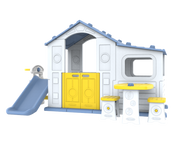 Duży Dom Z Przedsionkiem 4w1 Niebieski Dach