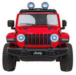 Jeep Wrangler Rubicon na akumulator dla dzieci Czerwony + Pilot + Radio MP3 LED + Koła EVA