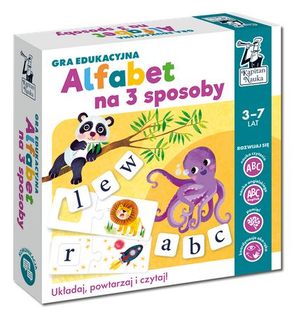 Gra edukacyjna "Alfabet na 3 sposoby" nauka Liter i Słów dla dzieci 3-7 lat