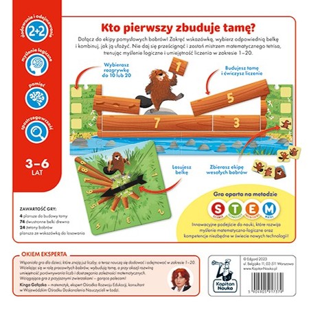 Gra edukacyjna "Licz dobrze bobrze!" dla dzieci 3-6 lat Matematyczno-logiczna rozrywka + Nauka liczenia