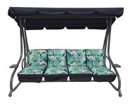 Ogromna Huśtawka Ogrodowa Siedzisko Plecionka 2x1 Liście Monstery