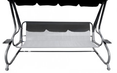 Huśtawka Ogrodowa Siedzisko Textylina 2x1 WZÓR Szara