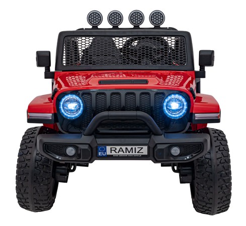Auto terenowe OFF-ROAD 3.0 dla dzieci Czerwony + Pilot + Wolny Start + Pasy + Audio LED