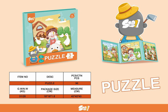 Magnetyczne Puzzle Farma + Książeczka