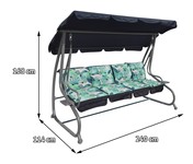 Ogromna Huśtawka Ogrodowa Siedzisko Plecionka 2x1 Liście Monstery