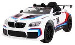 BMW M6 GT3 Auto na akumulator dla dzieci Biały + Nawiew powietrza + Dźwięki MP3 Światła + Pilot