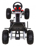 Duży Gokart Strong na pedały dla dzieci Czerwony + Obciążenie 100 kg + Koła EVA + Hamulec ręczny + Sportowy fotel
