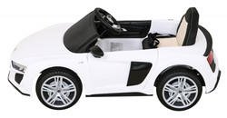 Audi R8 LIFT Samochodzik na akumulator Biały + Pilot + Koła EVA + MP3 + LED