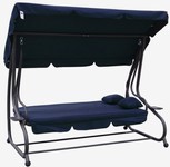 Huśtawka Ogrodowa Siedzisko Textylina 2x1 Granatowa